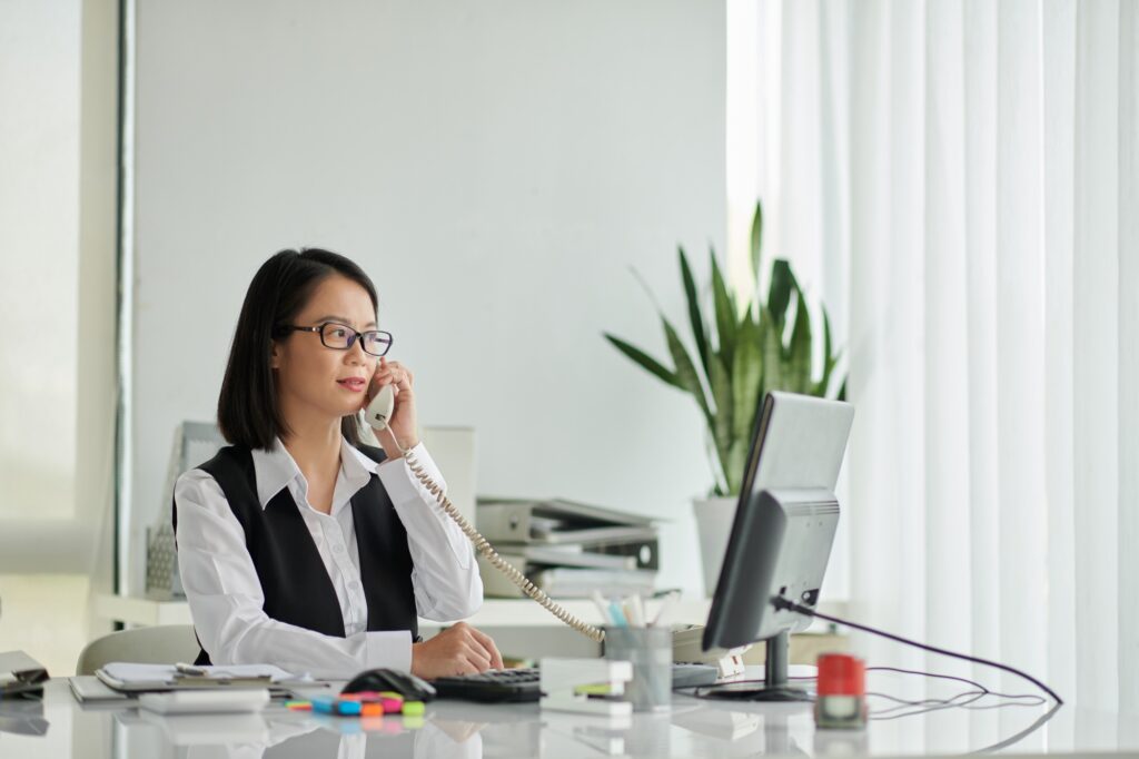 Notary Talking on Phone